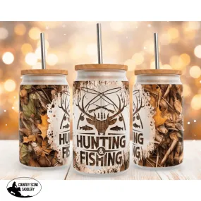 Glass Coffee Cup - Hunting & Fishing