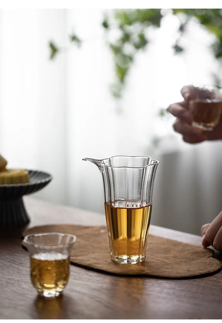 Gohobi Handmade Floral Tall Glass Pitcher