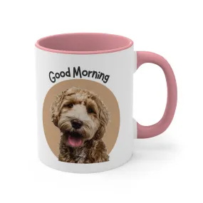 Good Morning Custom Golden Doodle Coffee Mug, 11oz Multi Colors, Dog Lover, Pet Owners,