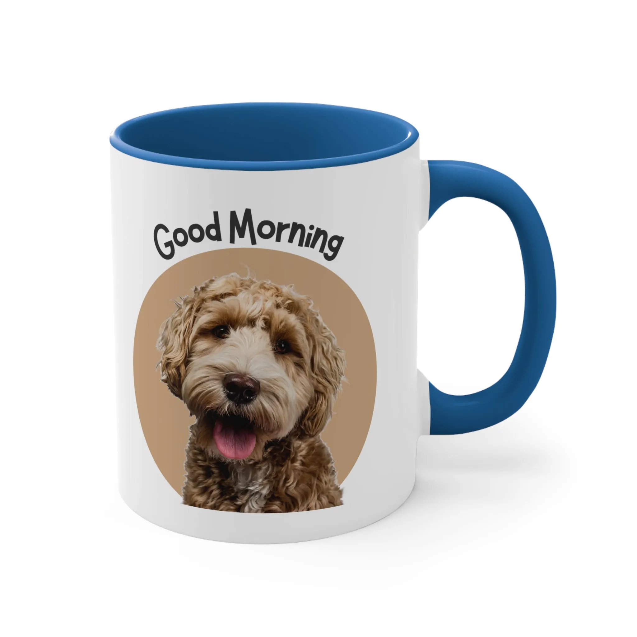 Good Morning Custom Golden Doodle Coffee Mug, 11oz Multi Colors, Dog Lover, Pet Owners,