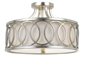 GRAHAM 3 LIGHT CEILING MOUNT, ANTIQUE SILVER