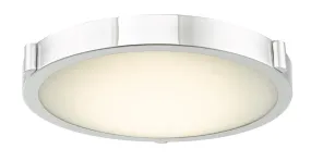 Halo 13" Low Profile Frosted Glass Flush-Mount in Chrome