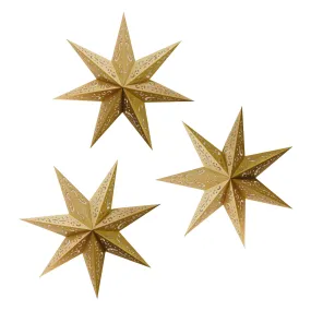 Hanging Lantern, Gold Star -set of 3