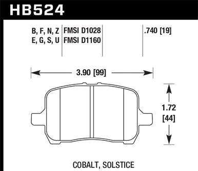 Hawk DTC-70 Brake Pad - Front (HB524U.740)