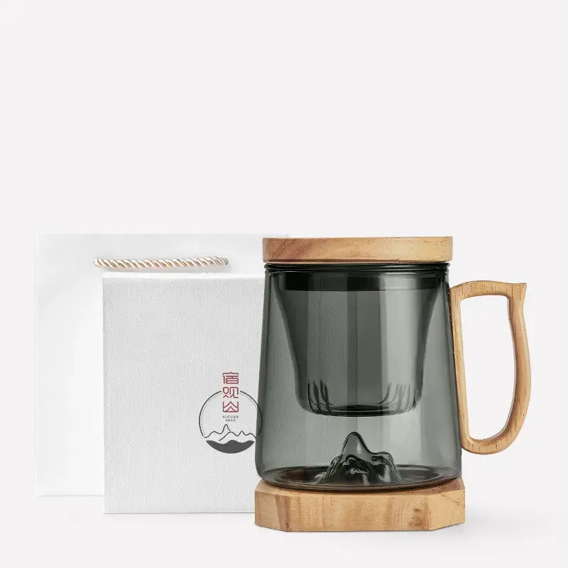 Heat Resistant Glass Tea And Water Separator Tea Cup For Home Use heat resistant glass tea cup