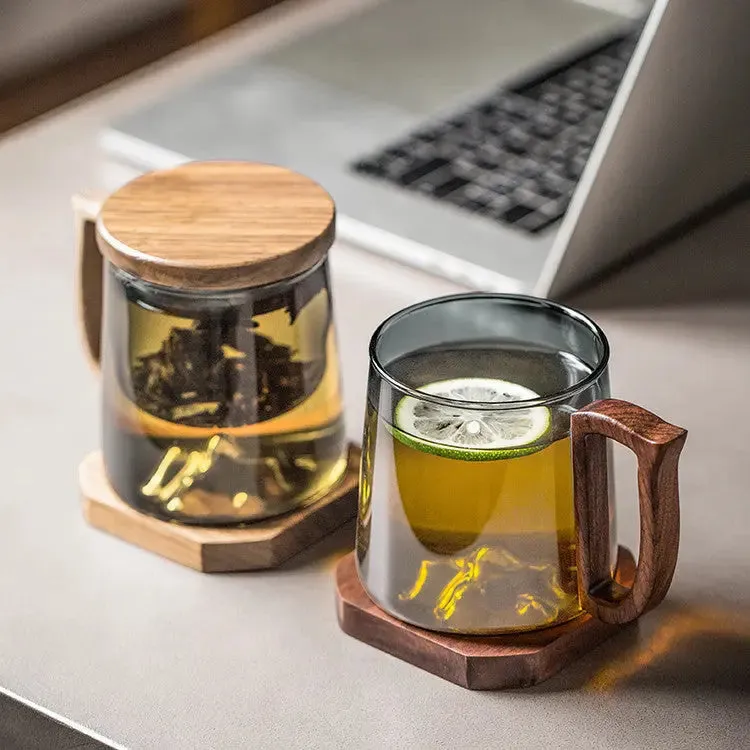 Heat Resistant Glass Tea And Water Separator Tea Cup For Home Use heat resistant glass tea cup