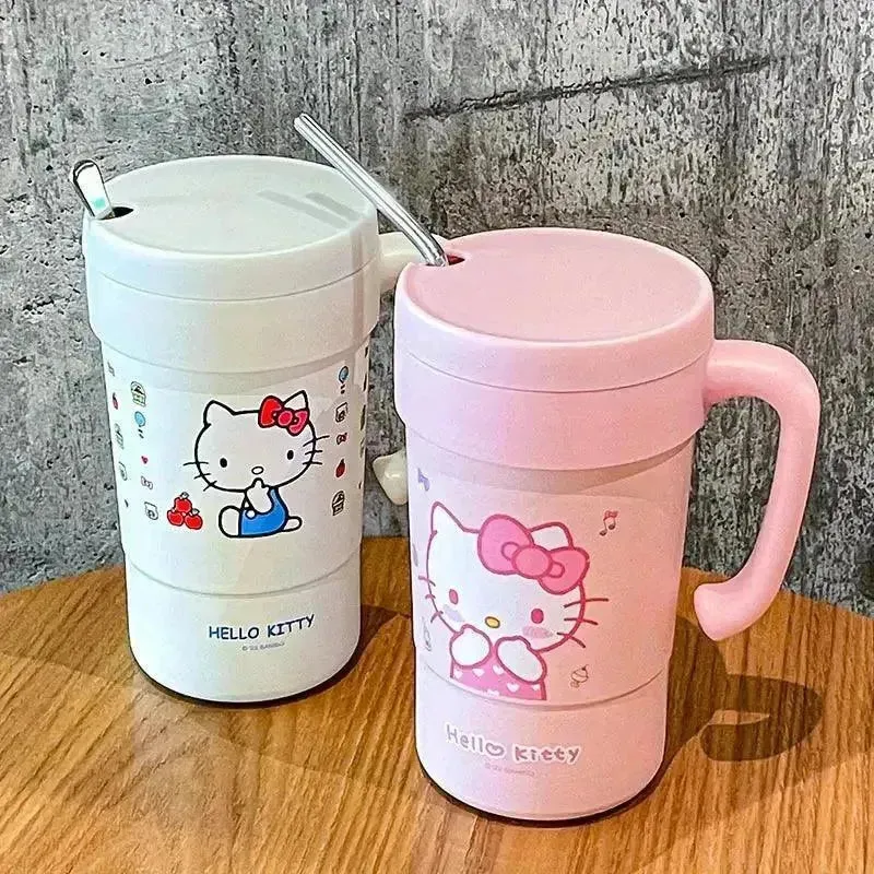 Hello Kitty Insulated Thermos With Straw (580 ml)