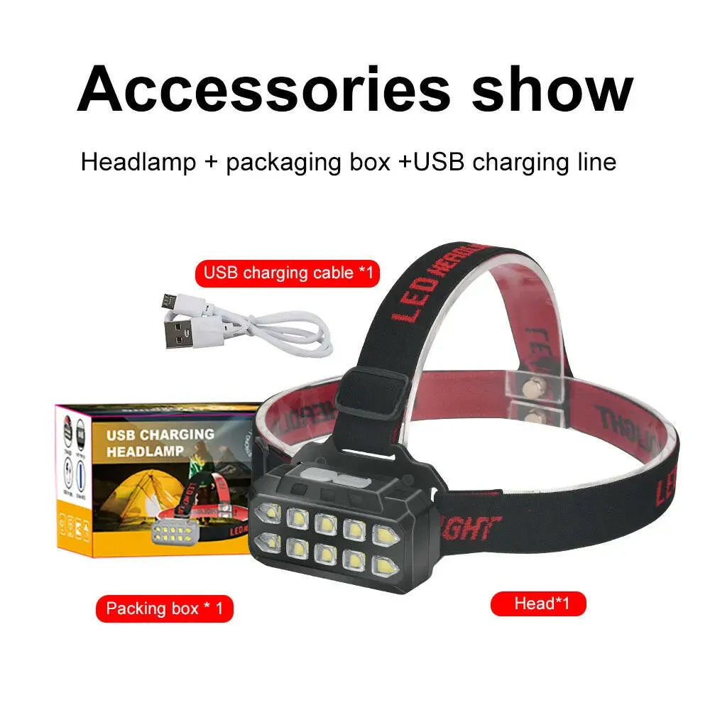 High Power LED Headlamp Spotlight Long-range Lamp Beads  Multi-function Flashlight Fishing Lamp Camping Head Light Nitecore