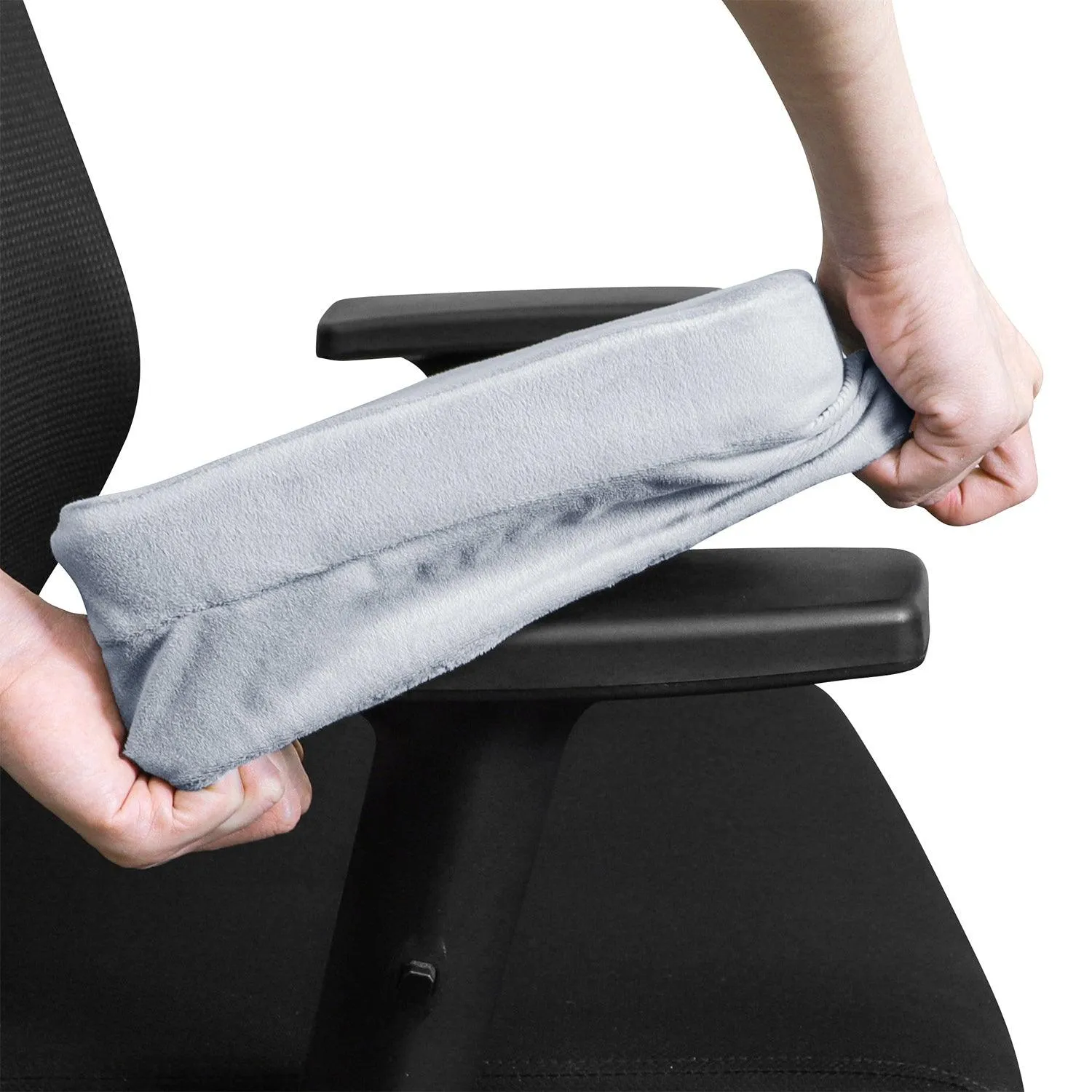 HOKIPO Chair Arm Rest Cushion Pad for Office Chair Comfy Armrest Covers, Grey