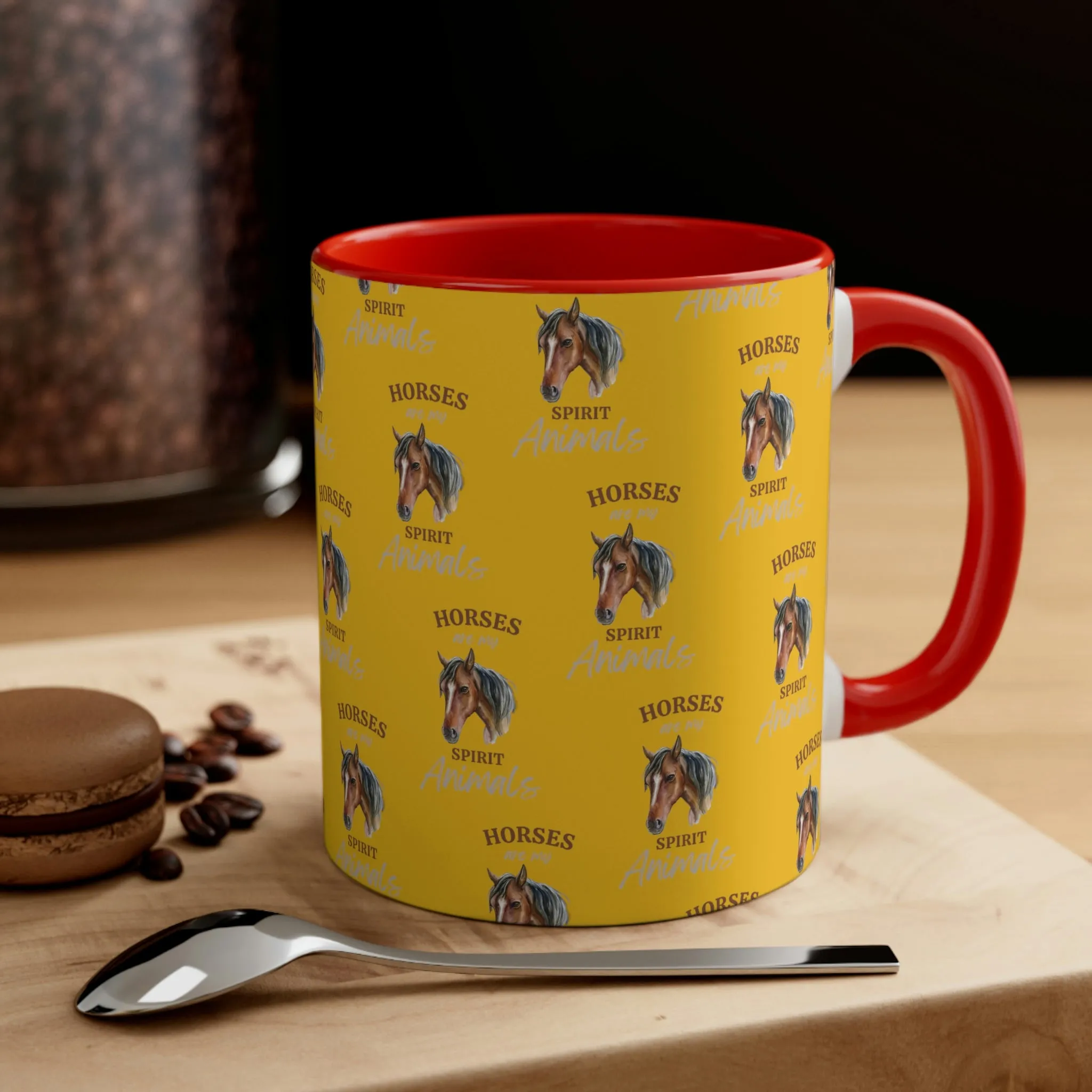 Horses are my Spirit Animals Horse POD Accent Coffee Mug, 11oz