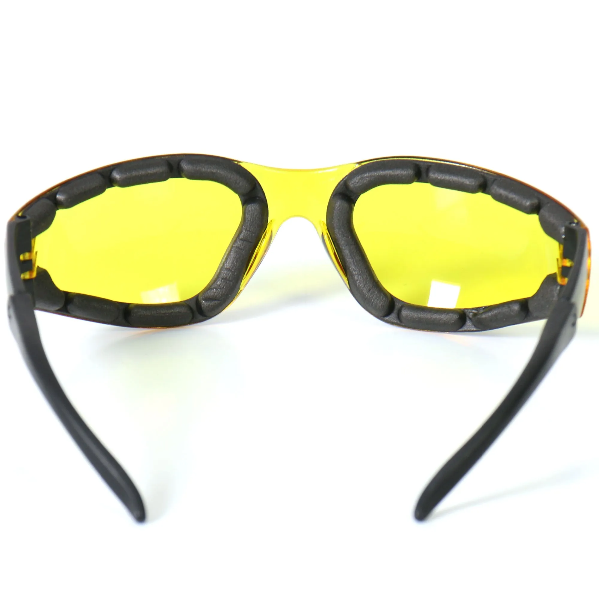 Hot Leathers Rider Sunglasses with Padding and Yellow Lenses