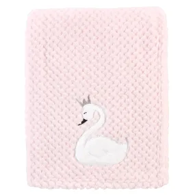 Hudson Baby Plush Waffle Blanket, Swan