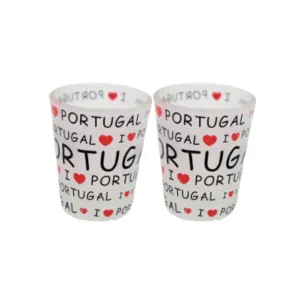 I Love Portugal Glass Shot Souvenir - Set of 2