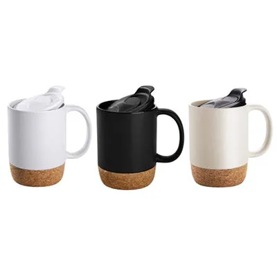 Insulated Splash-Proof Ceramic Coffee Mug with Cork Base