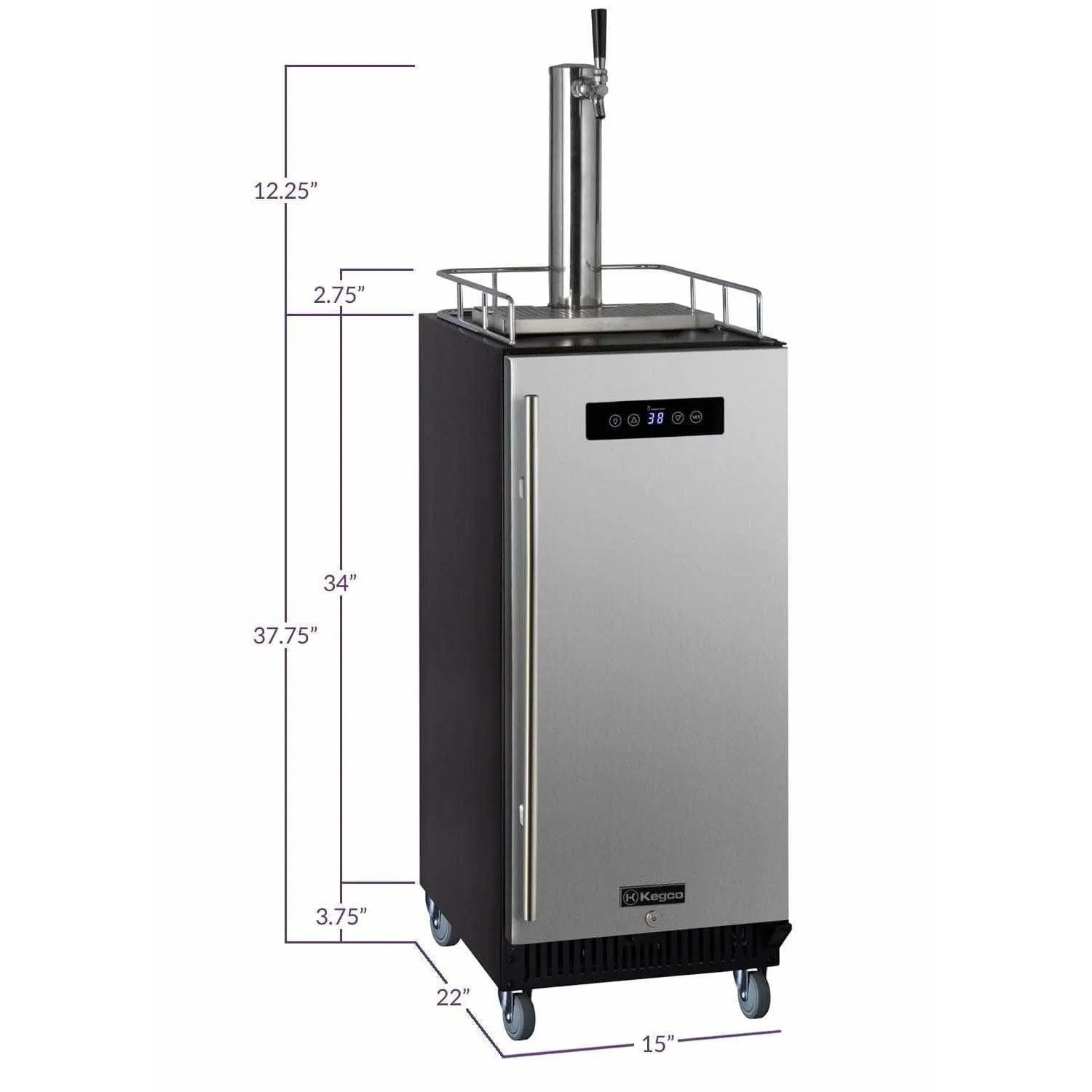 Kegco 15" Wide Kegerator Home Brew HBK15BSR