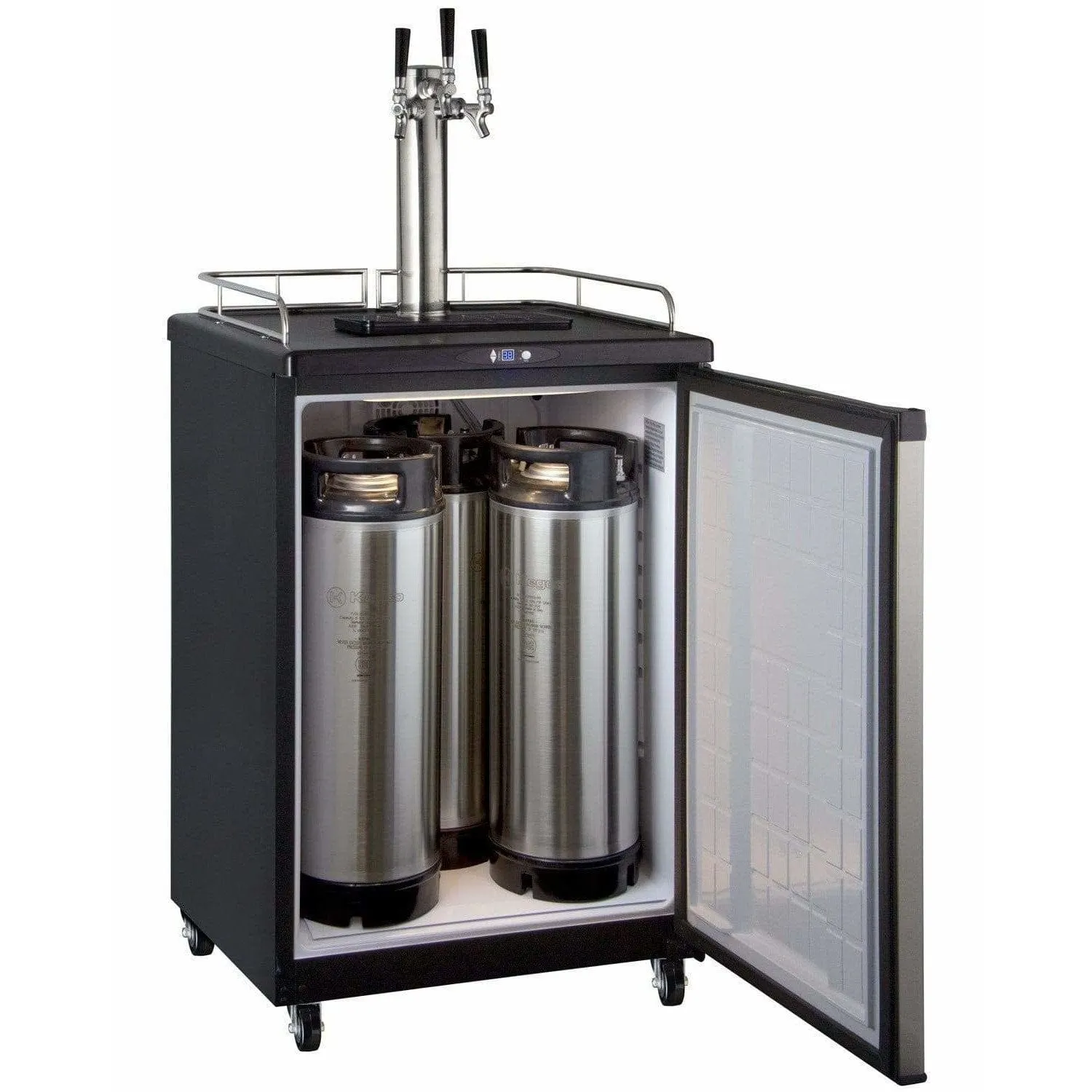 Kegco 24" Wide Triple Tap Stainless Steel Home Brew Kegerator HBK163S-3