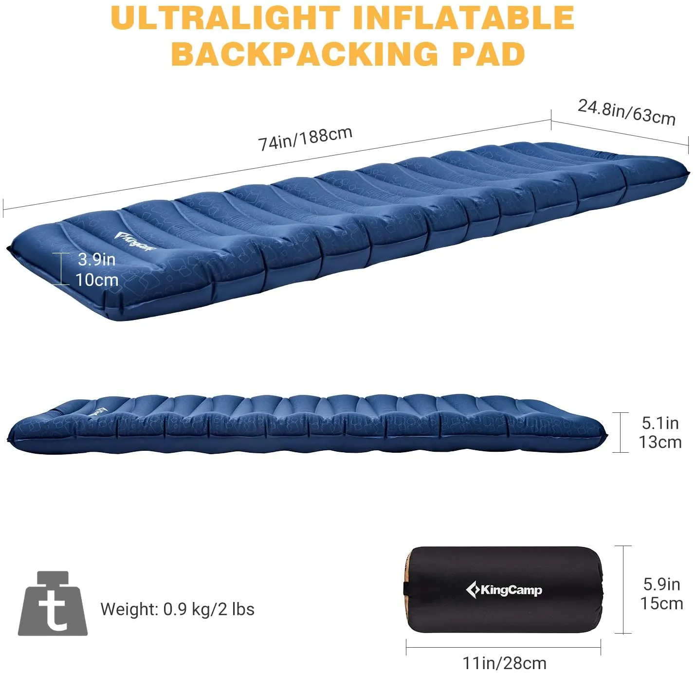 KingCamp DELUXE Anti-Rollover Camping Mattress Single/ Double