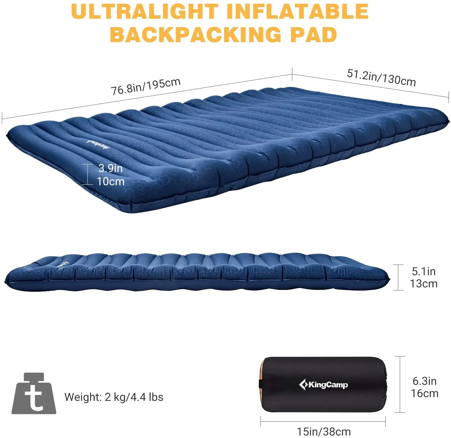 KingCamp DELUXE Anti-Rollover Camping Mattress Single/ Double