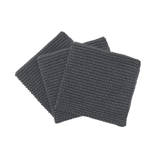 Knitted Dish Cloths - Set of 3 - Cotton