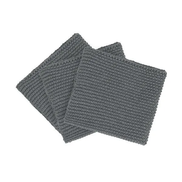 Knitted Dish Cloths - Set of 3 - Cotton