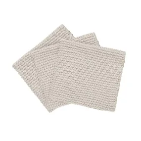 Knitted Dish Cloths - Set of 3 - Cotton