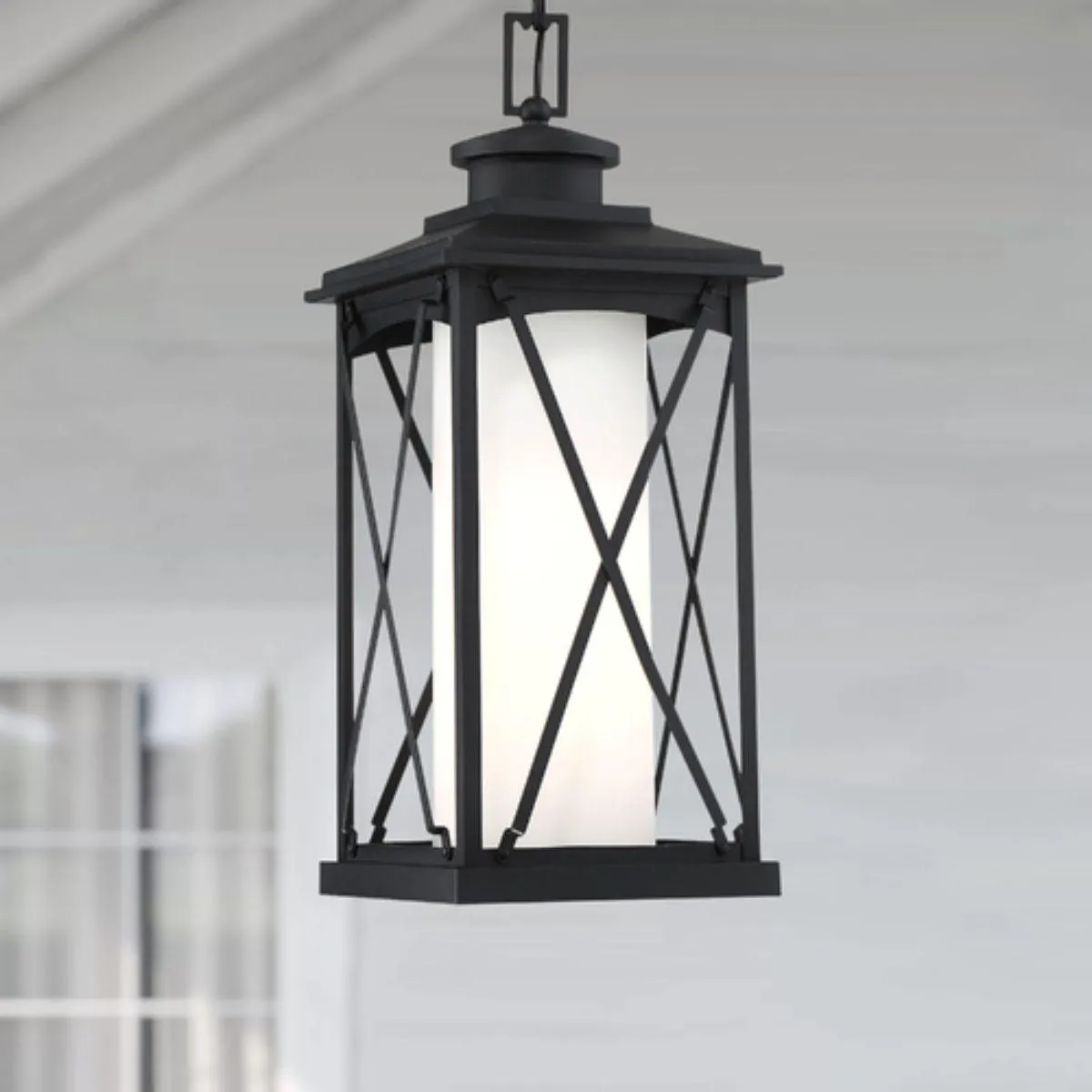 Lansdale 9 in. Outdoor Hanging Lantern Matte Black finish