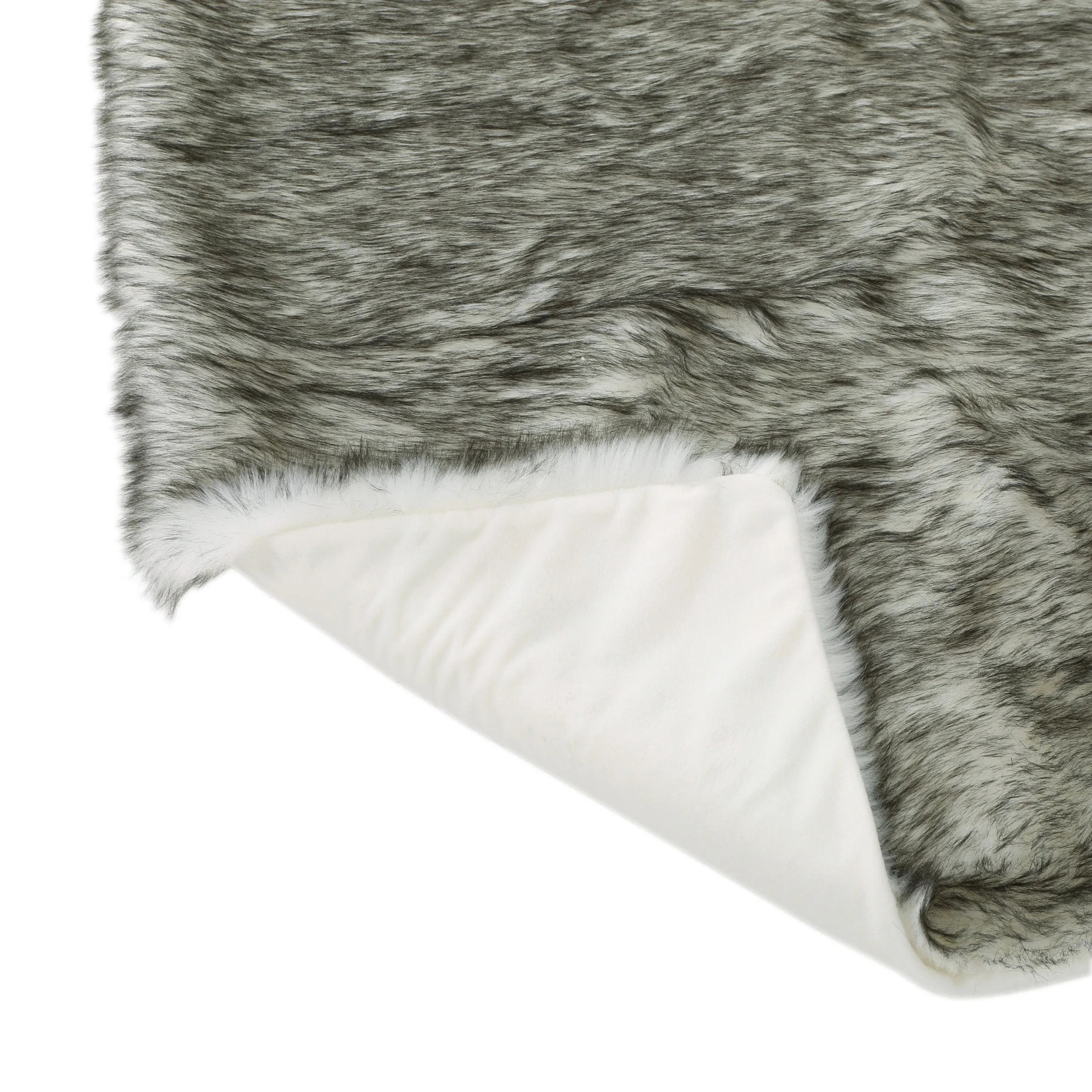 Laraine Modern Glam Rectangular Taupe Faux Fur Throw Blanket