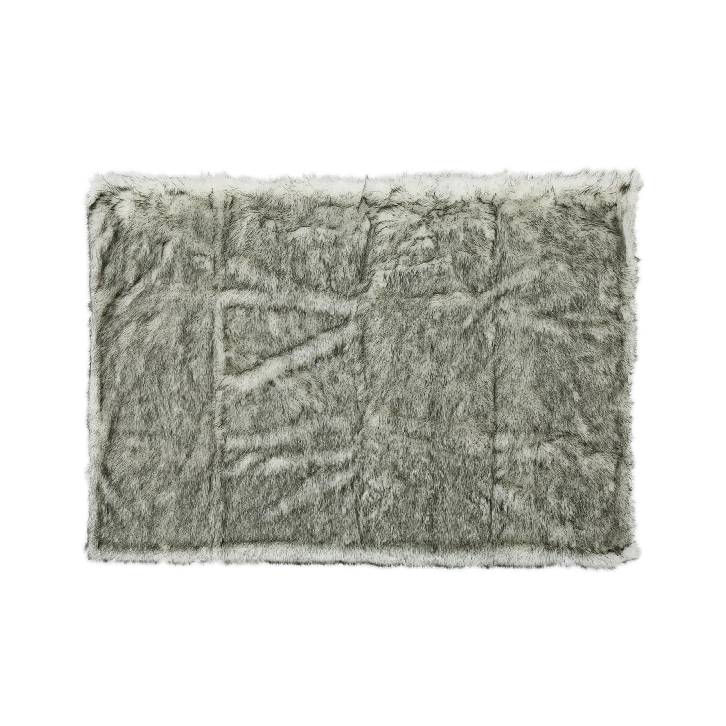 Laraine Modern Glam Rectangular Taupe Faux Fur Throw Blanket