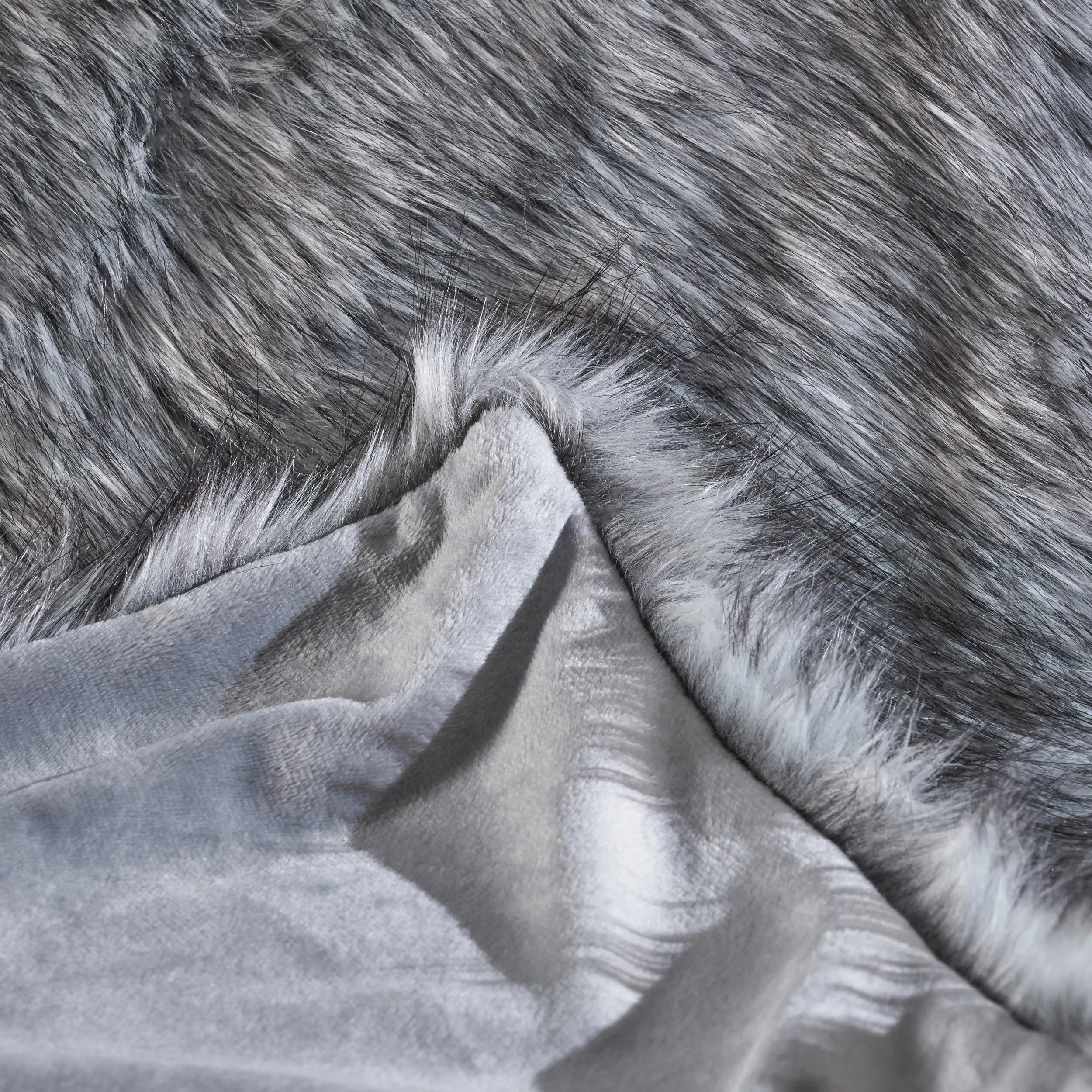 Laraine Modern Glam Rectangular Taupe Faux Fur Throw Blanket