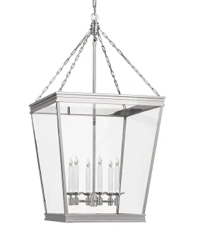 Large Launceton Hanging Lantern, Polished Nickel