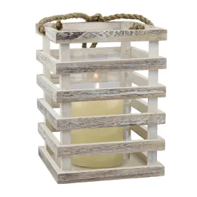 Large Weathered White Beach House Lantern