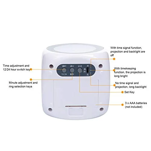 LCD Clock, Projection Clock, Celsius And Fahrenheit Temperatures Can Be Converted Essential for Office Workers Students Home