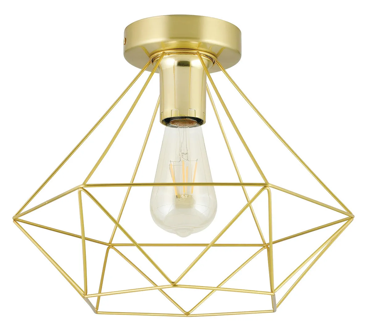 LED Ceiling Light from the Tarbes Collection in Brushed Brass Finish by Eglo USA