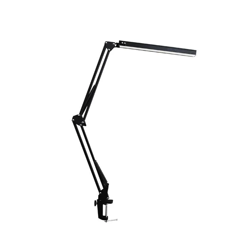 LED Folding Metal  Desk Lamp Clip on Light Clamp Long Arm Dimming Table Lamp 3 Colors For Living Room Reading And Computers