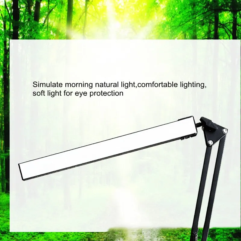 LED Folding Metal  Desk Lamp Clip on Light Clamp Long Arm Dimming Table Lamp 3 Colors For Living Room Reading And Computers