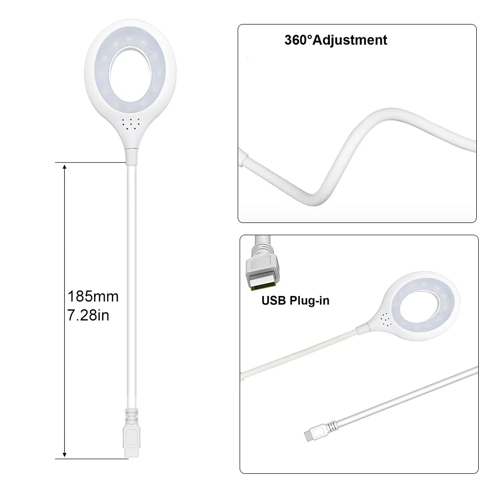 LED Table Lamp Portable Night Light Lamp Freely Foldable Desk Lamp 5V USB Lamp Super Bright Ring Light Non Strobe Eye Protection