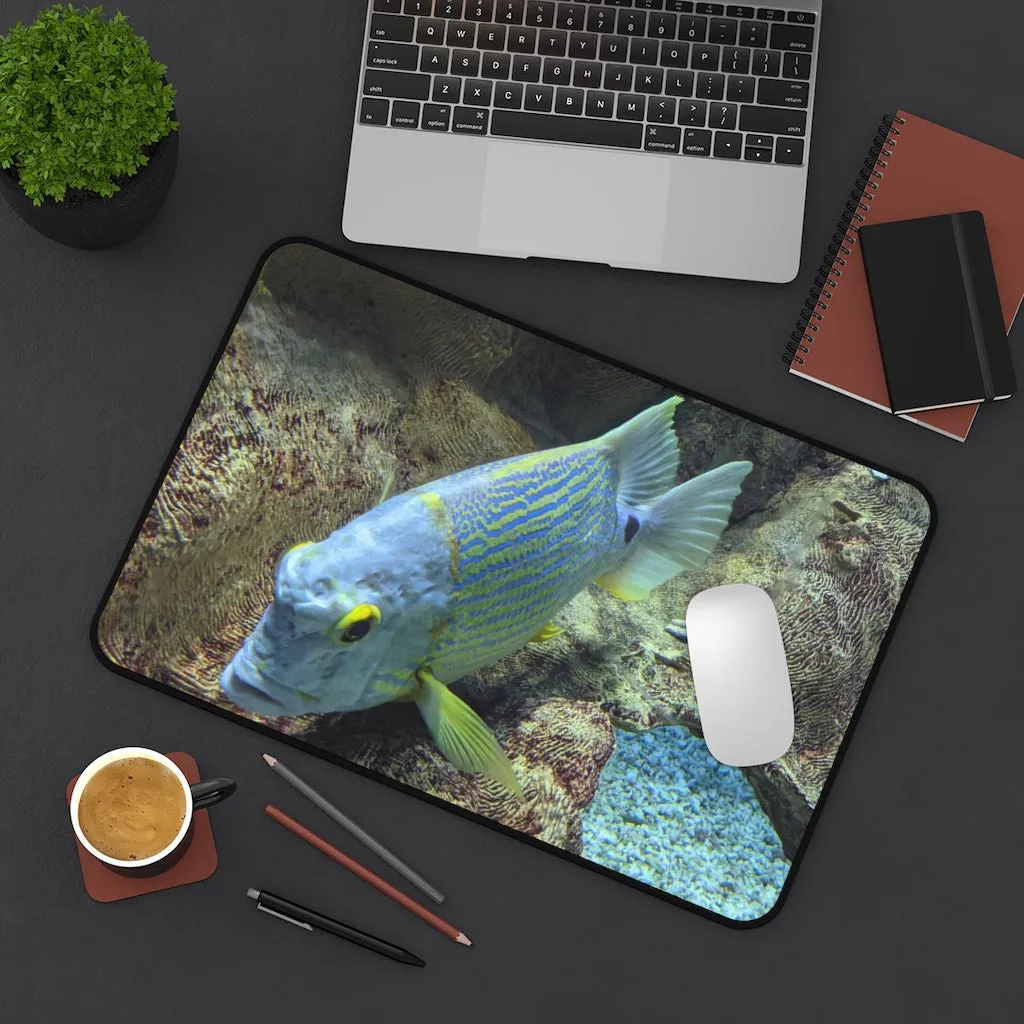 Light Blue Fish Desk Mat