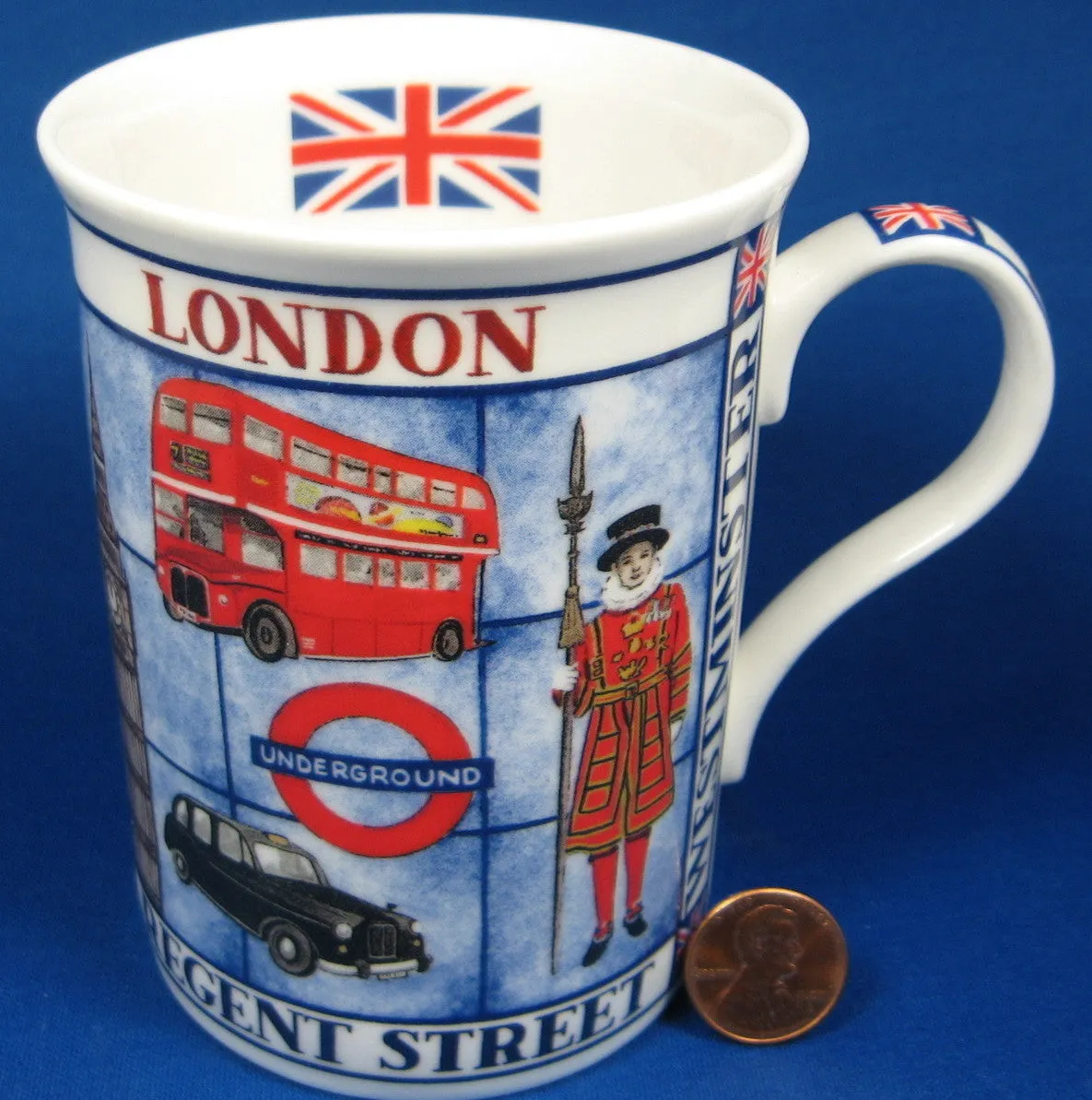 London Souvenir Mug English Bone China Guards Big Ben Double Decker Bus