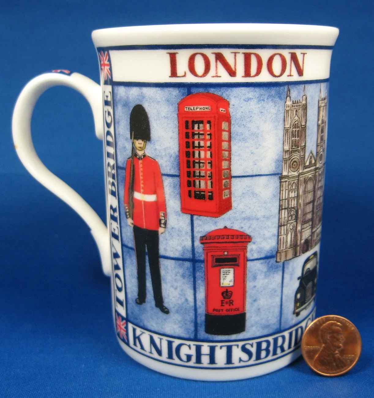 London Souvenir Mug English Bone China Guards Big Ben Double Decker Bus