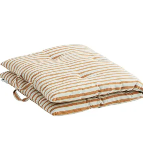 Madam Stoltz Candy Stripe Chair Mattress in Off White and Honey