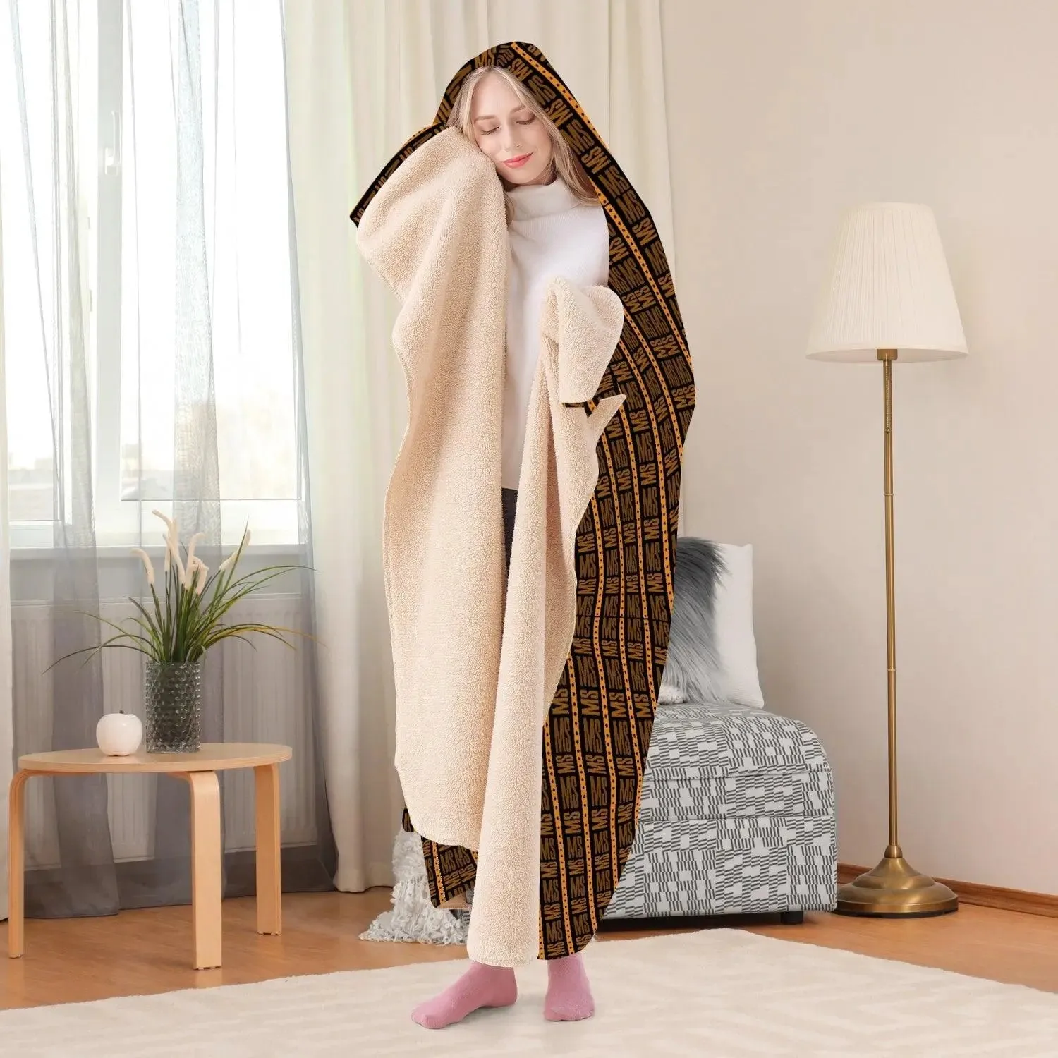 Misha Dual-Sided Stitched Hoodie Blanket