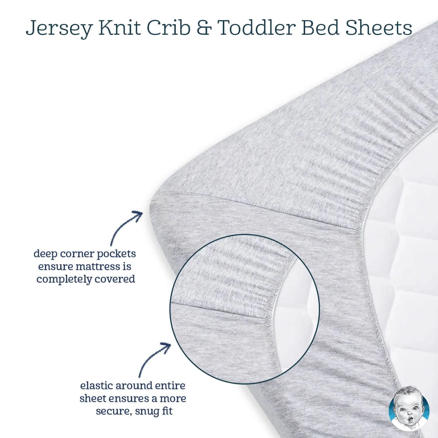 Neutral Gray Fitted Crib Sheet