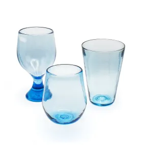 New Life Recycled Blue Glassware