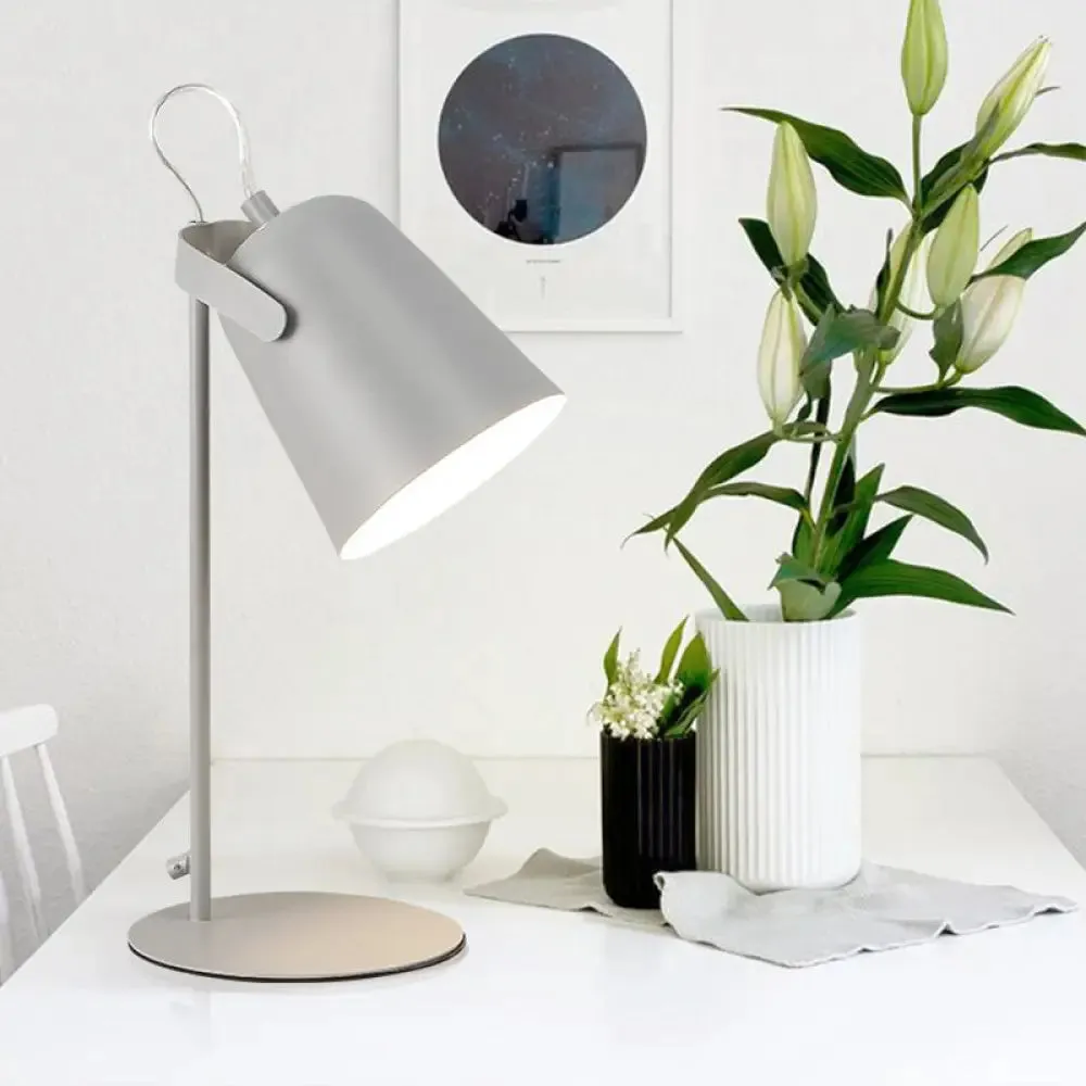 Nordic Style Rotatable Desk Lamp: Metal Plug-In Light for Dormitory Bedroom