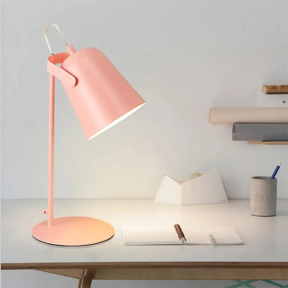 Nordic Style Rotatable Desk Lamp: Metal Plug-In Light for Dormitory Bedroom