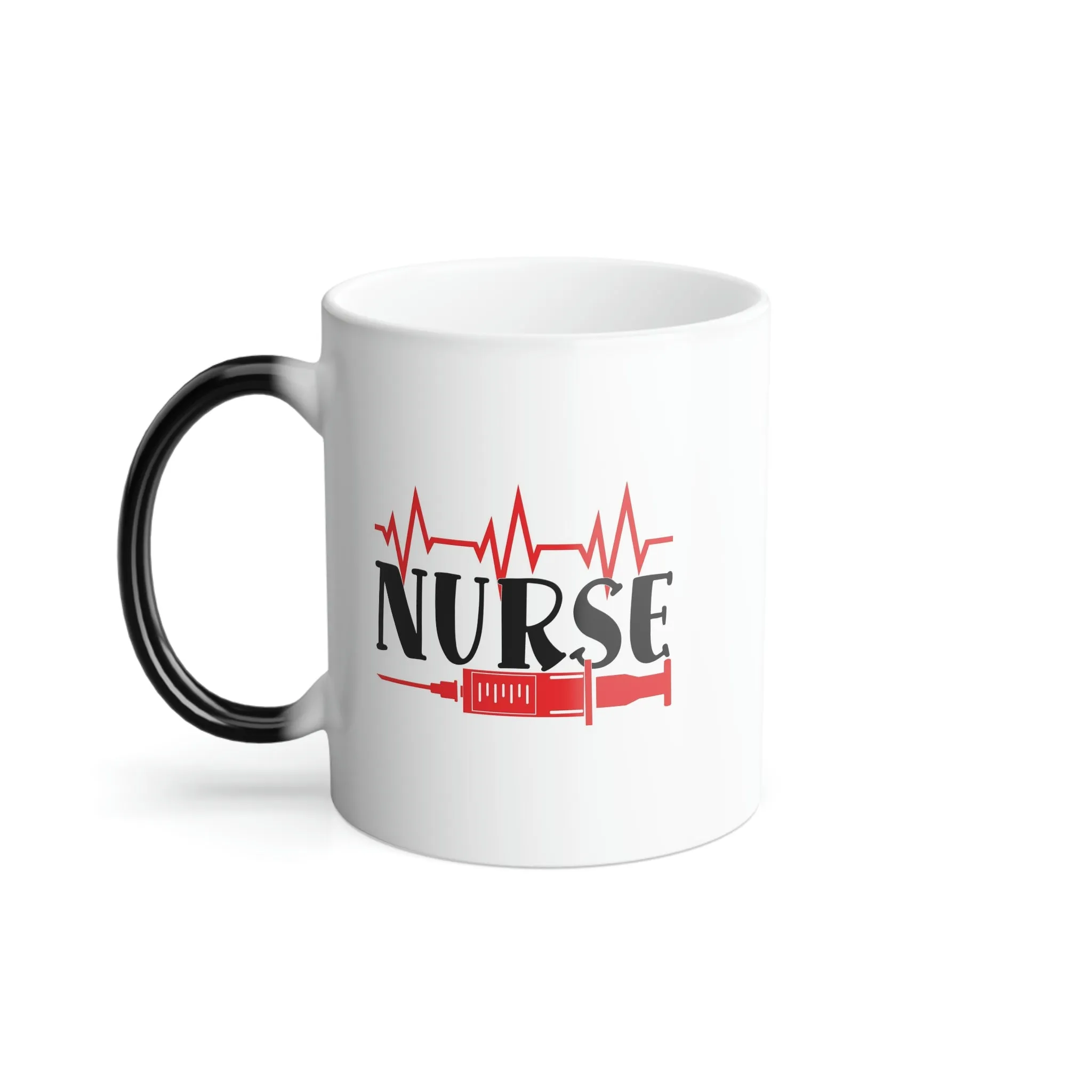 Nurse heartbeat and needle 11oz Color Morphing Mug