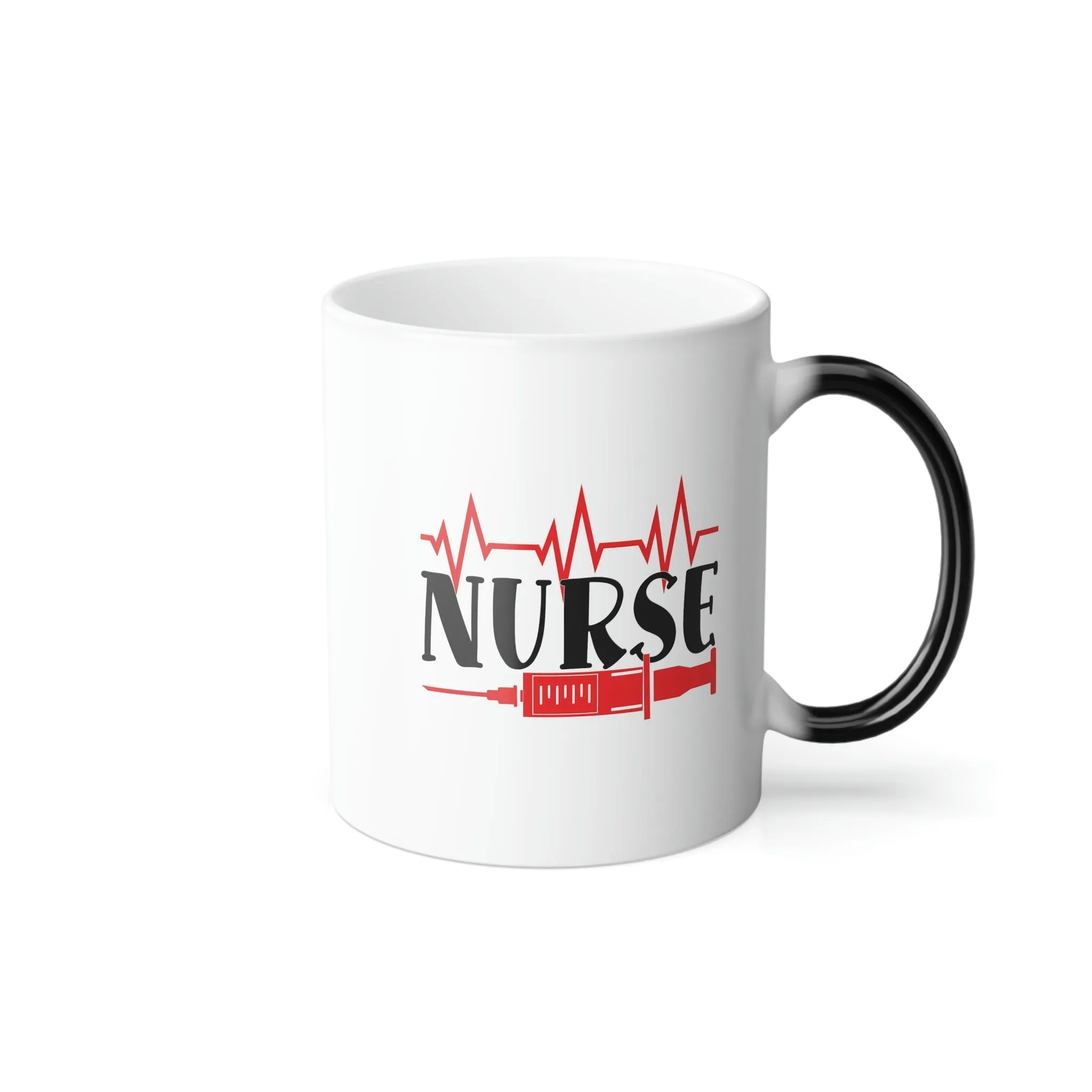 Nurse heartbeat and needle 11oz Color Morphing Mug