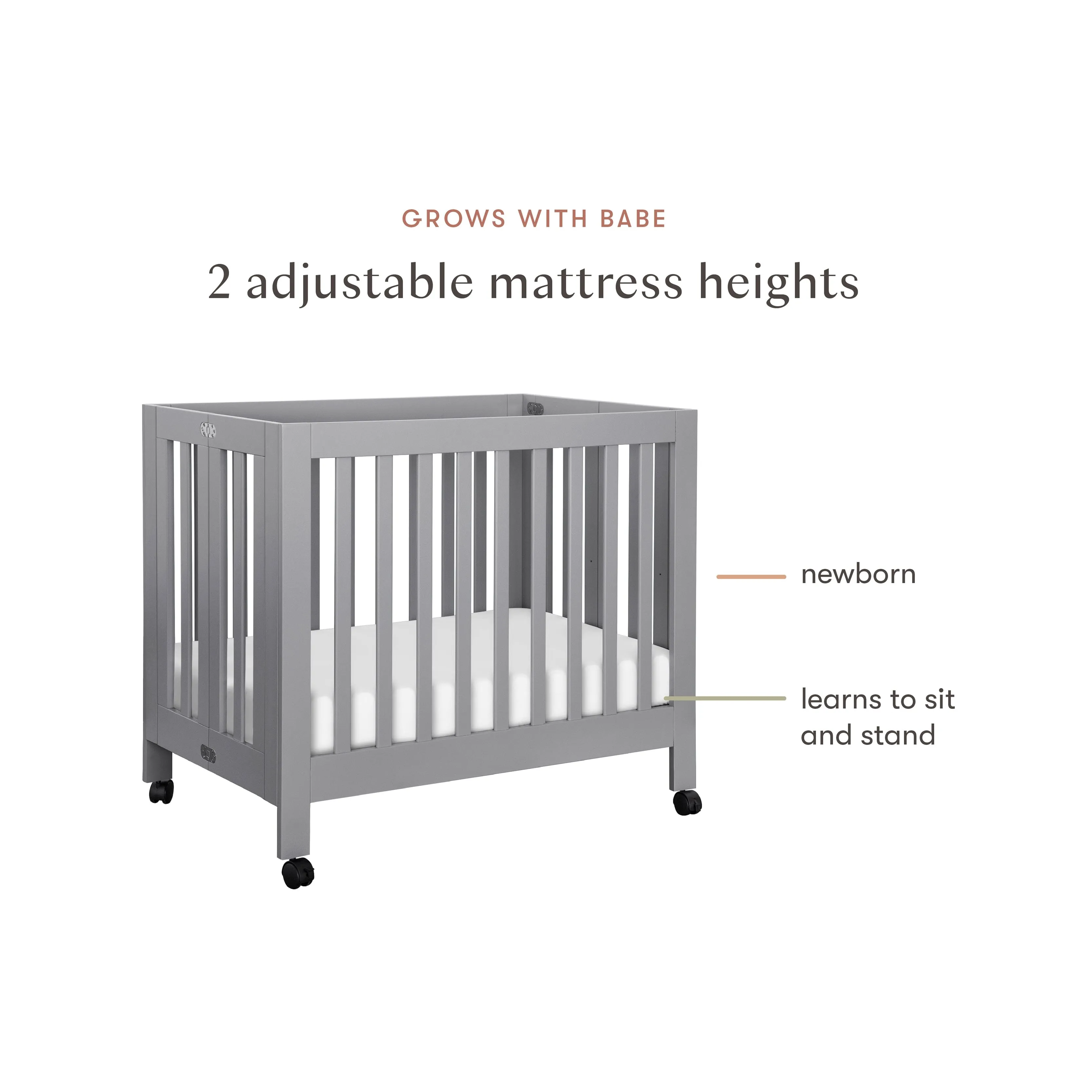 Origami Mini Crib - Grey