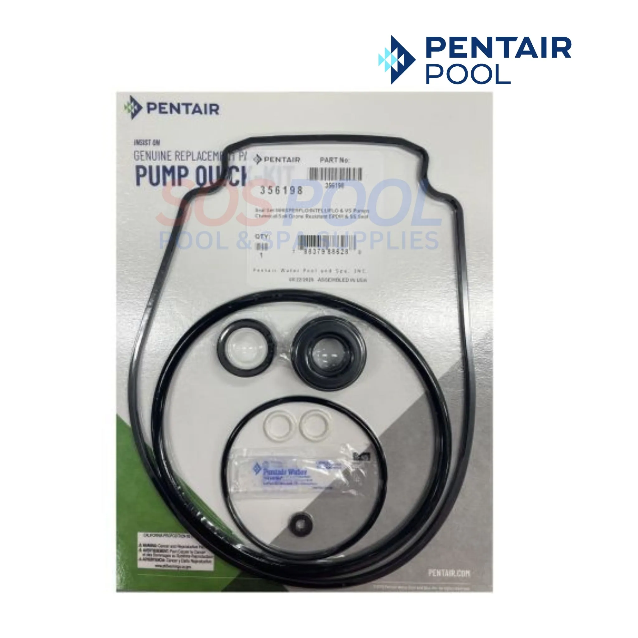 Pentair Swimming Pool Pump Seal Set Kit For WhisperFlo and IntelliFlo Pumps | 356198