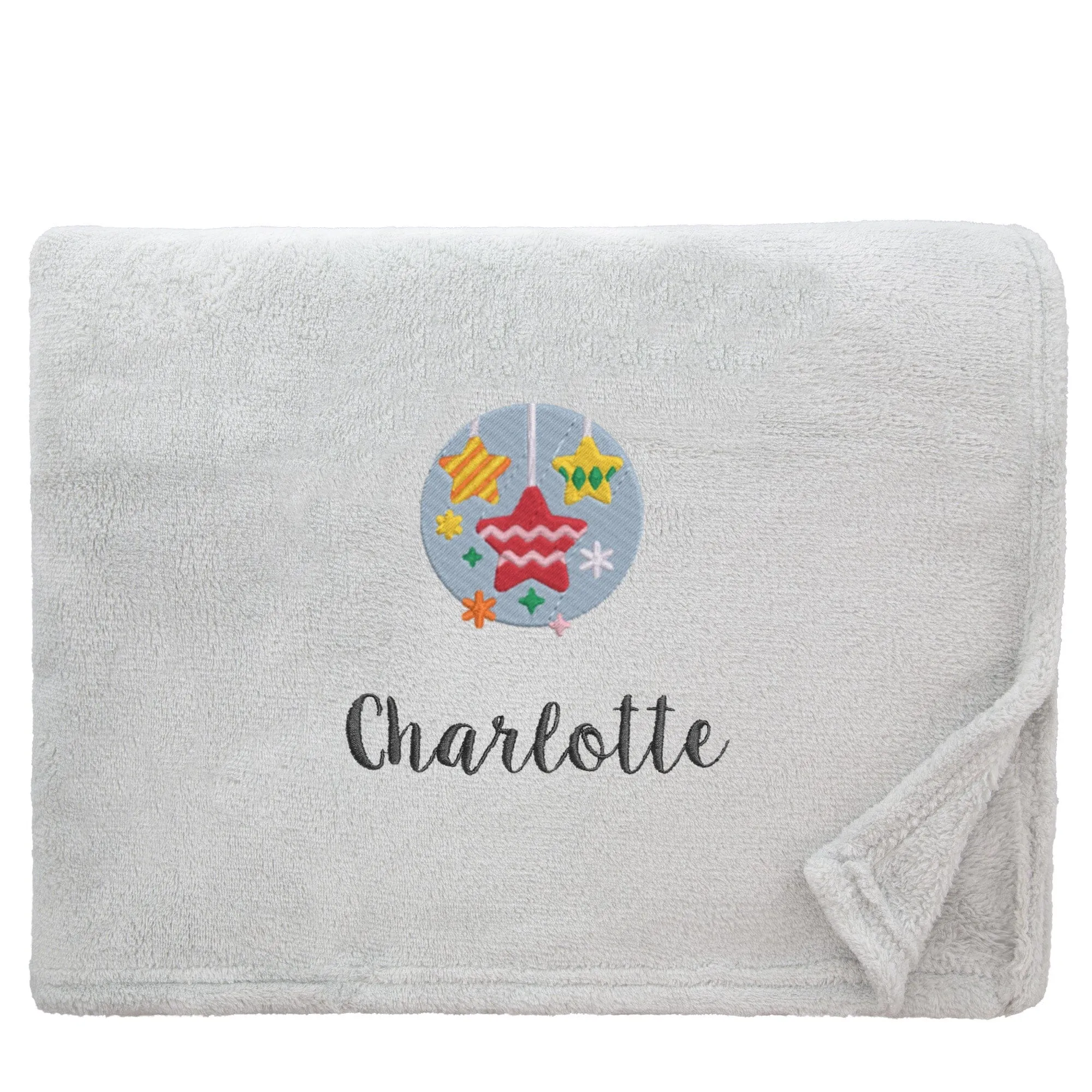 Personalised Star Baubles Christmas Snuggle Blanket